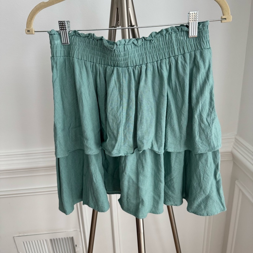 Princess Polly Teal Boho Mini Skirt Size 12 - Picture 2 of 4